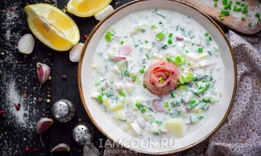 Рецепт окрошка с рыбой