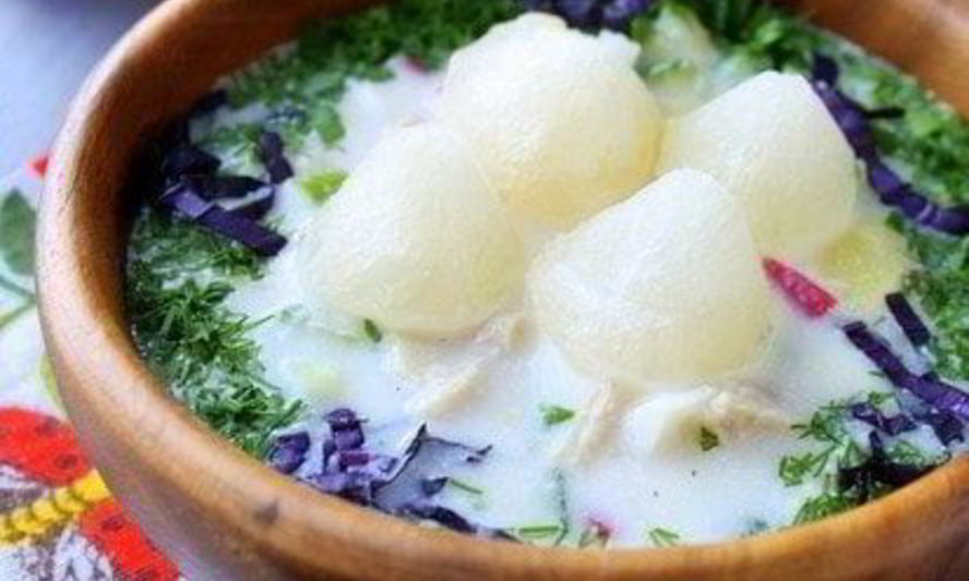 Рецепт окрошка с таном и ледяным квасом