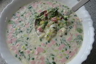 Окрошка с зеленым горошком