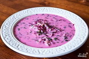 Окрошка со свеклой на кефире