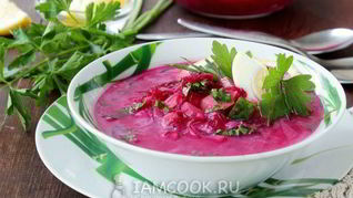 Окрошка со свеклой