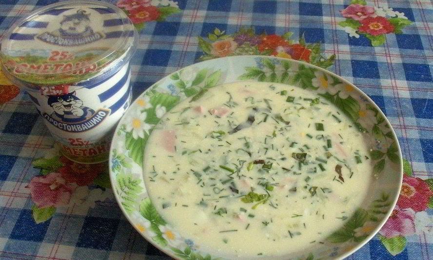 Рецепт овощная окрошка на кефире