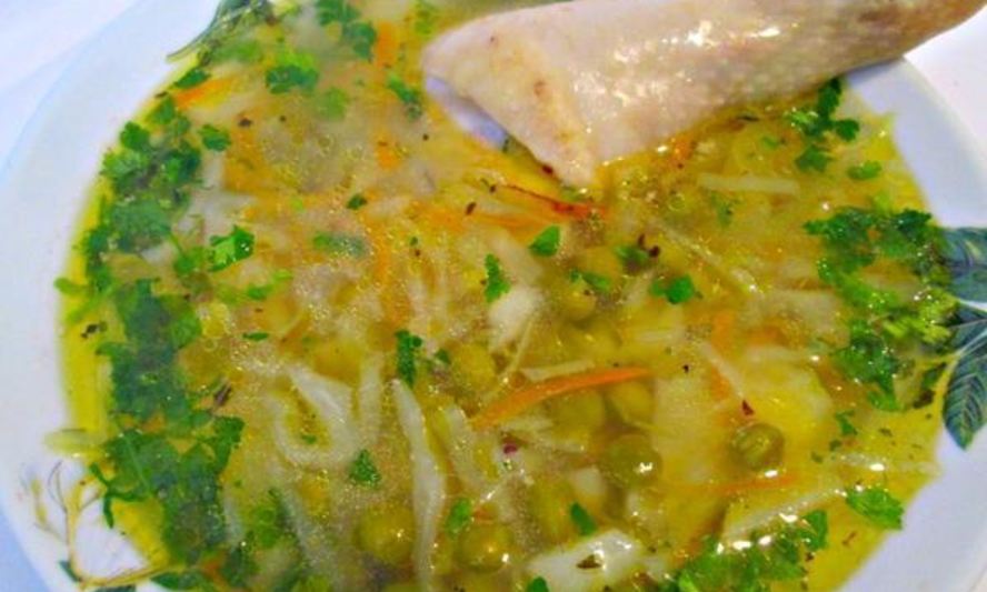 Рецепт куриный суп с зеленым горошком и овощами
