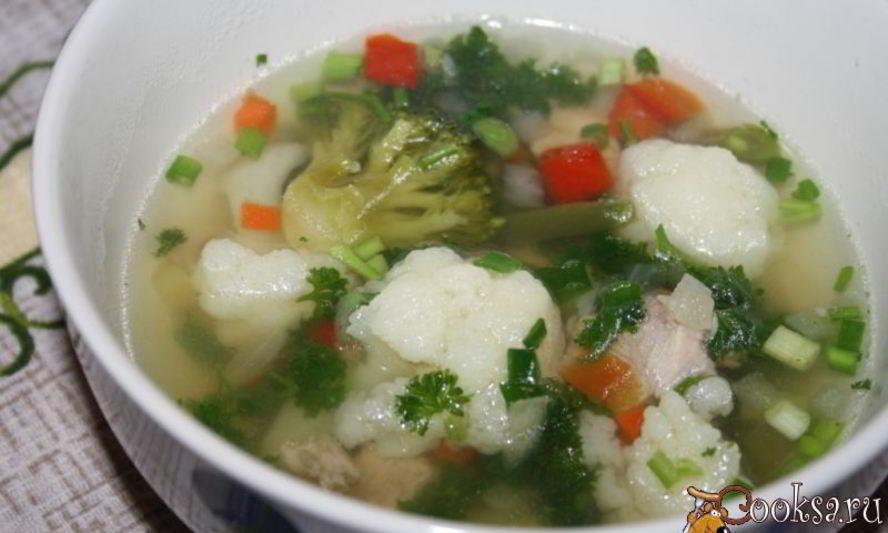 Рецепт легкий суп с индейкой и овощами
