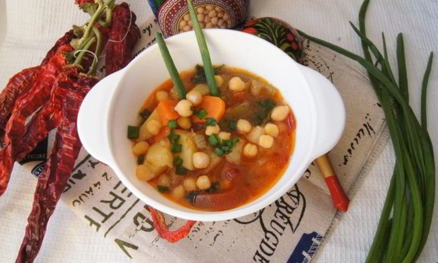 Рецепт овощной суп чили с нутом