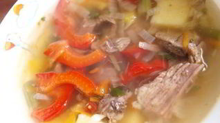 Овощной суп из баранины с эстрагоном
