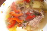 Овощной суп из баранины с эстрагоном