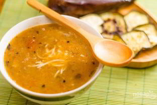 Овощной суп с баклажанами