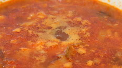 овощной суп с белково-кунжутным омлетом