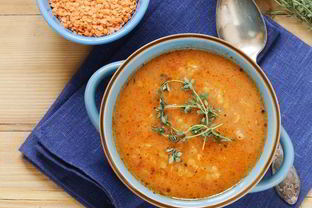 Овощной суп с чечевицей