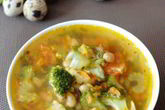 Овощной суп с фасолью на курином бульоне
