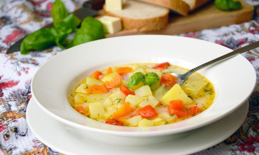 Рецепт овощной суп с кабачками и плавленым сыром