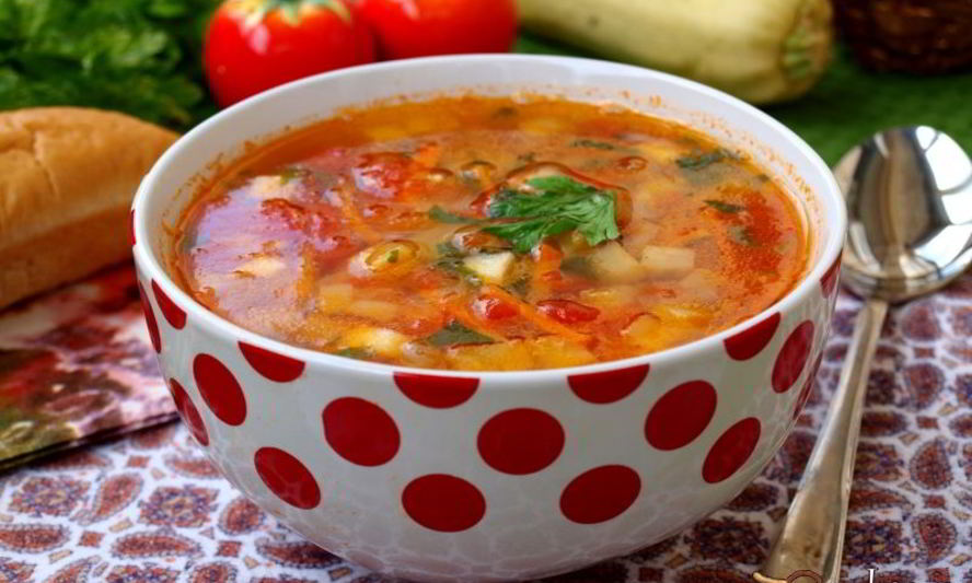 Рецепт овощной суп с кабачками и помидорами