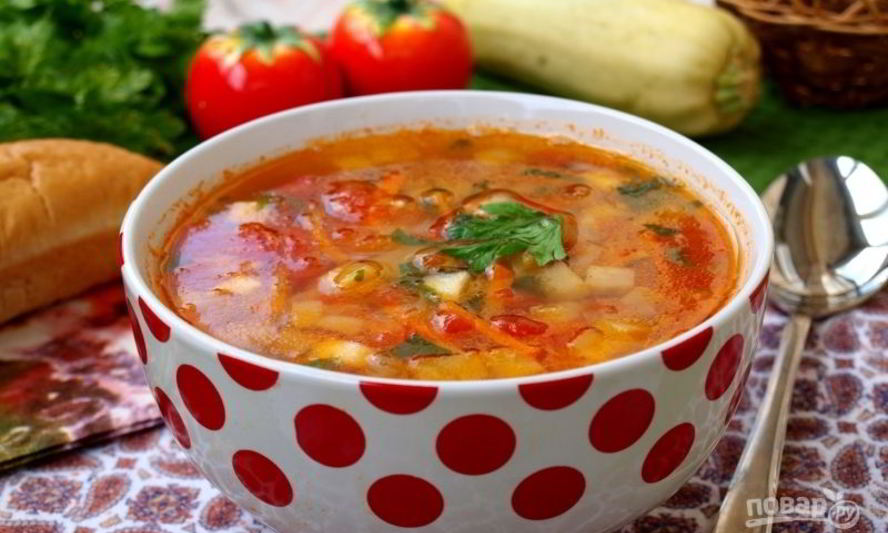 Рецепт овощной суп с кабачками