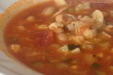 Овощной суп с консервированной фасолью