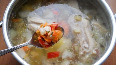 овощной суп с курицей