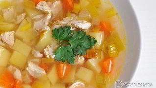 Овощной суп с луком-пореем