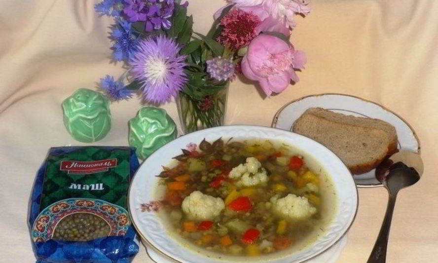 Рецепт овощной суп с машем и цветной капустой