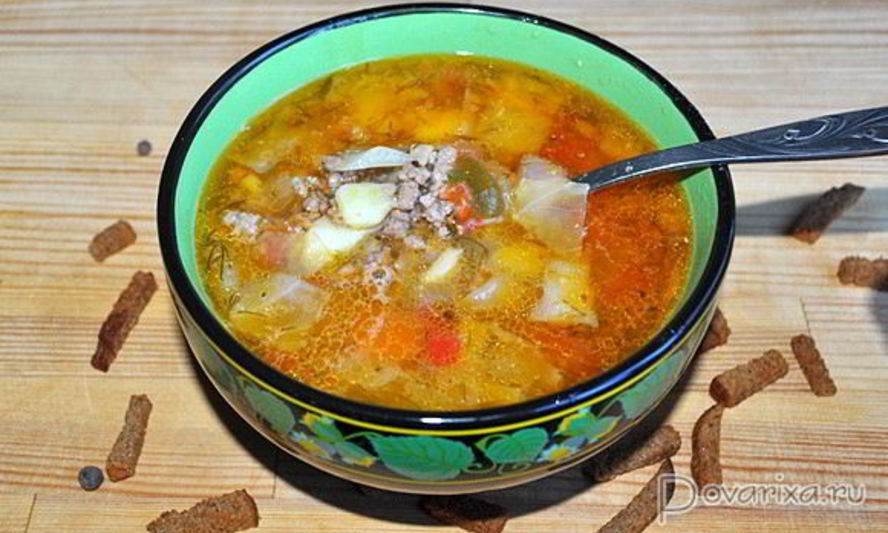 Рецепт овощной суп с мясным фаршем по-чешски
