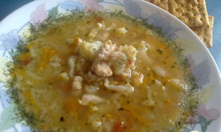 Рецепт овощной суп с рисом и куриным филе