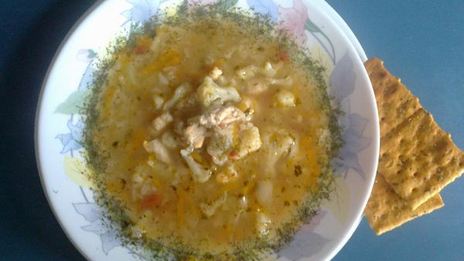 овощной суп с рисом и куриным филе