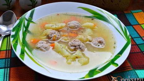 овощной суп с цветной капустой и фрикадельками