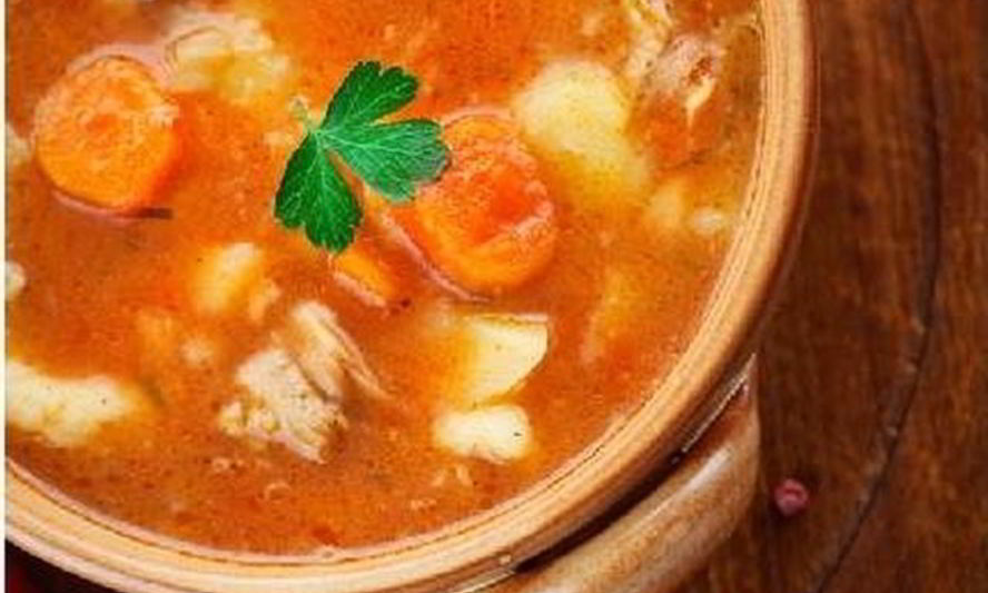 Рецепт суп овощной с мясом в горшочке