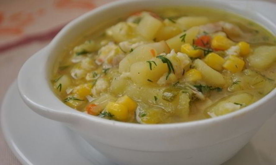 Рецепт похлебка с крабами и кукурузой