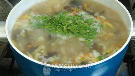 постный грибной суп из замороженных грибов