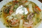 Куриный рассольник с грибами