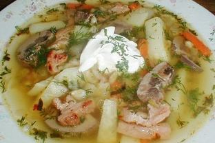 Куриный рассольник с грибами