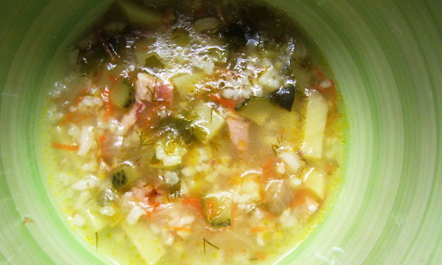 Рецепт рассольник по-деревенски с курицей