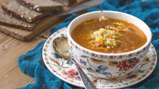 Рассольник с грибами и булгуром