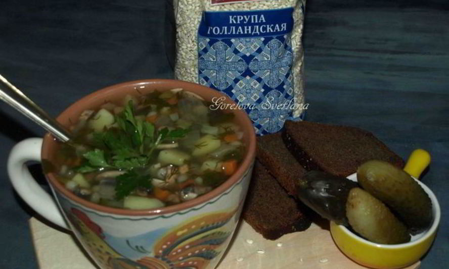 Рецепт рассольник с грибами и перловой крупой