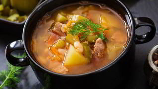 Рассольник с грудинкой