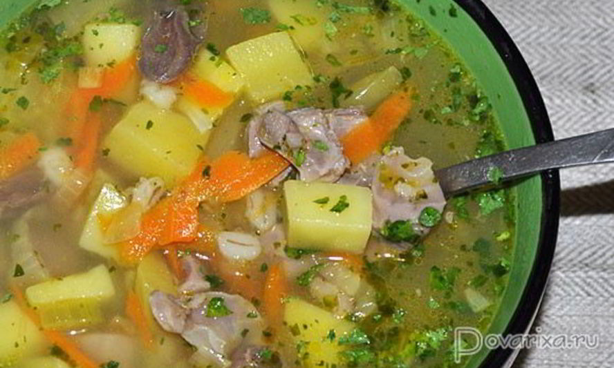 Рецепт рассольник с куриными потрошками