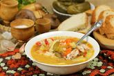 Рассольник с курицей и рисом