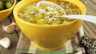 Рассольник с нутом