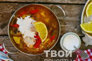 Рассольник с рисом и рыбой