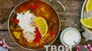 Рассольник с рисом и рыбой