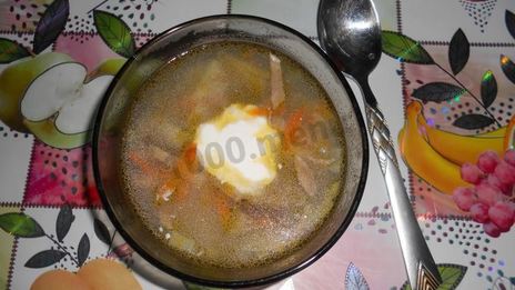 рассольник с рисом и языком