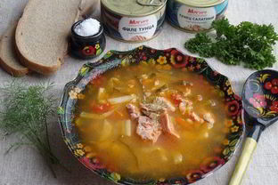 Рассольник с тунцом