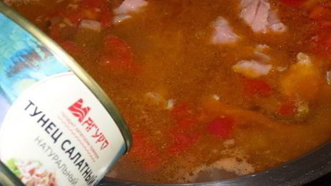 рассольник с тунцом
