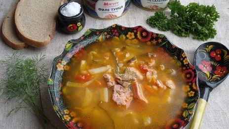 рассольник с тунцом