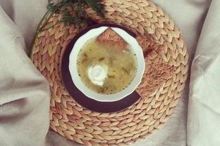 Рассольник вегетарианский с перловкой