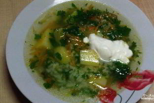 Вегетарианский рассольник с рисом