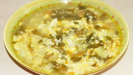 щавелевый суп с яйцом