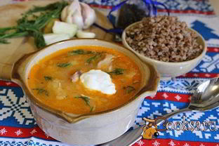 Деревенские кислые щи с гречневой кашей