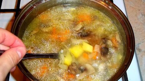 грибные щи из квашеной капусты