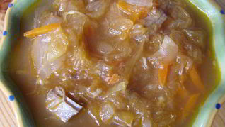 Казахские щи из кислой капусты